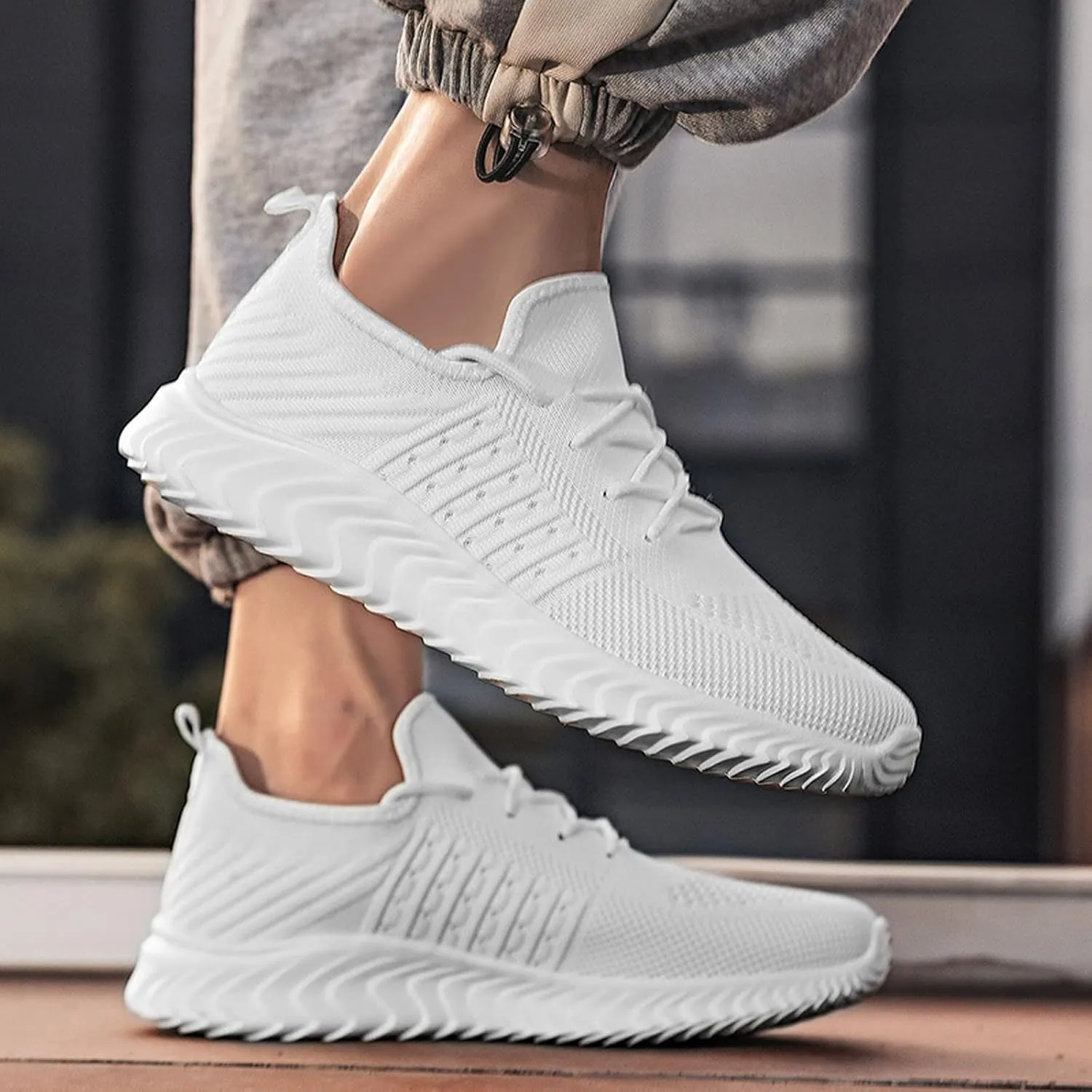 Mens Walking Shoes Slip on Sneakers Mesh Breathable Running Shoes Casual Comfortable Work Shoes for Athletic Tennis