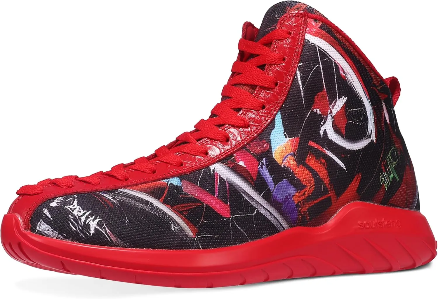 Men's Women's High Top Sneakers Unique Lace Up Lightweight Non Slip Outdoor Basketball Shoes