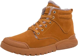 Men's Work Boots Non Steel Toe Hiking Sneakers Shoes with Fur Lined Womens Workout Shoes Wide Width Non Slip Shoes Food Service Waterproof Hike Grounded Footwear