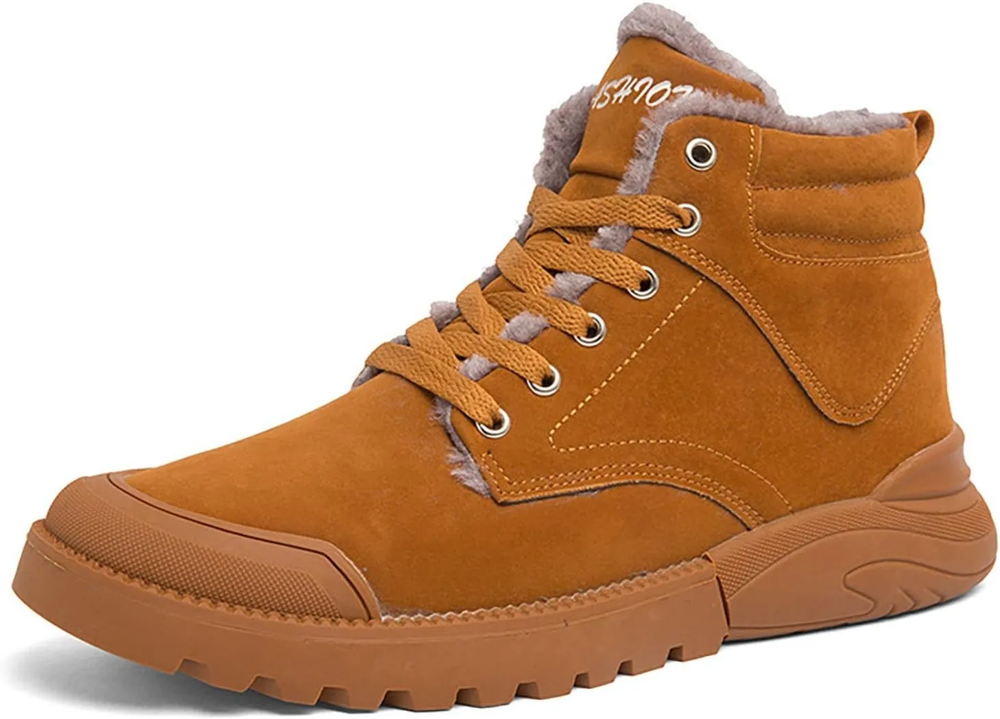 Men's Work Boots Non Steel Toe Hiking Sneakers Shoes with Fur Lined Womens Workout Shoes Wide Width Non Slip Shoes Food Service Waterproof Hike Grounded Footwear