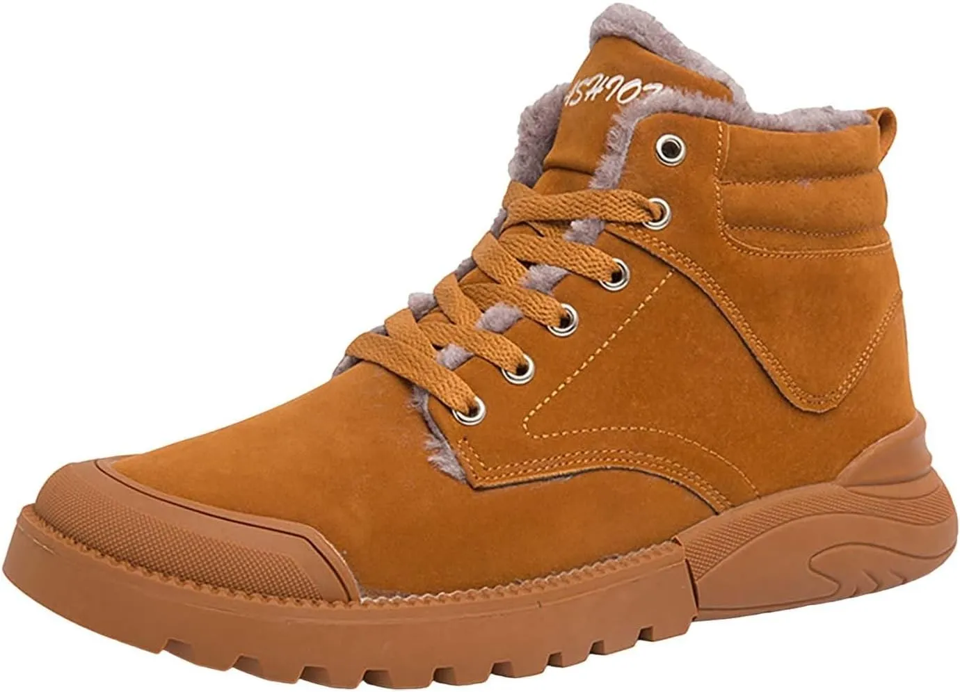 Men's Work Boots Non Steel Toe Hiking Sneakers Shoes with Fur Lined Womens Workout Shoes Wide Width Non Slip Shoes Food Service Waterproof Hike Grounded Footwear