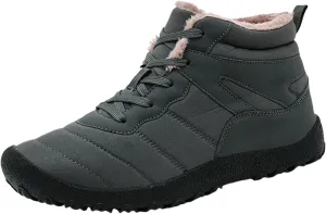 Mens Work Boots Slip On Hiking Sneakers Warm Fur Lined Women's Safety Toe Shoes Non Slip Waterproof Outdoor Shoes Lightweight Hike Grounded Footwear