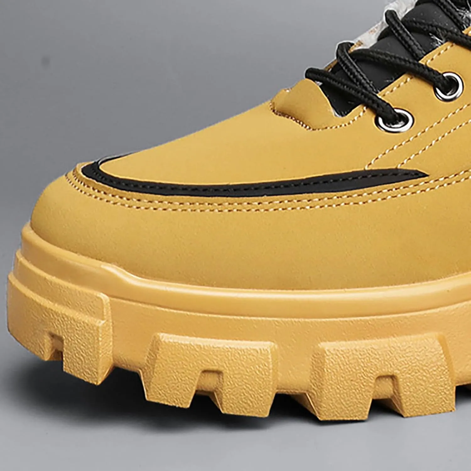 Mens Work Boots Slip On Hiking Sneakers Women's Slip On Warm Womens Working Shoes Steel Toe Slip On Platform Shoes Lightweight Comfortable Hike Grounded Footwear