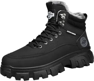 Mens Work Boots Slip On Hiking Sneakers Women's Slip On Warm Womens Working Shoes Steel Toe Slip On Platform Shoes Lightweight Comfortable Hike Grounded Footwear