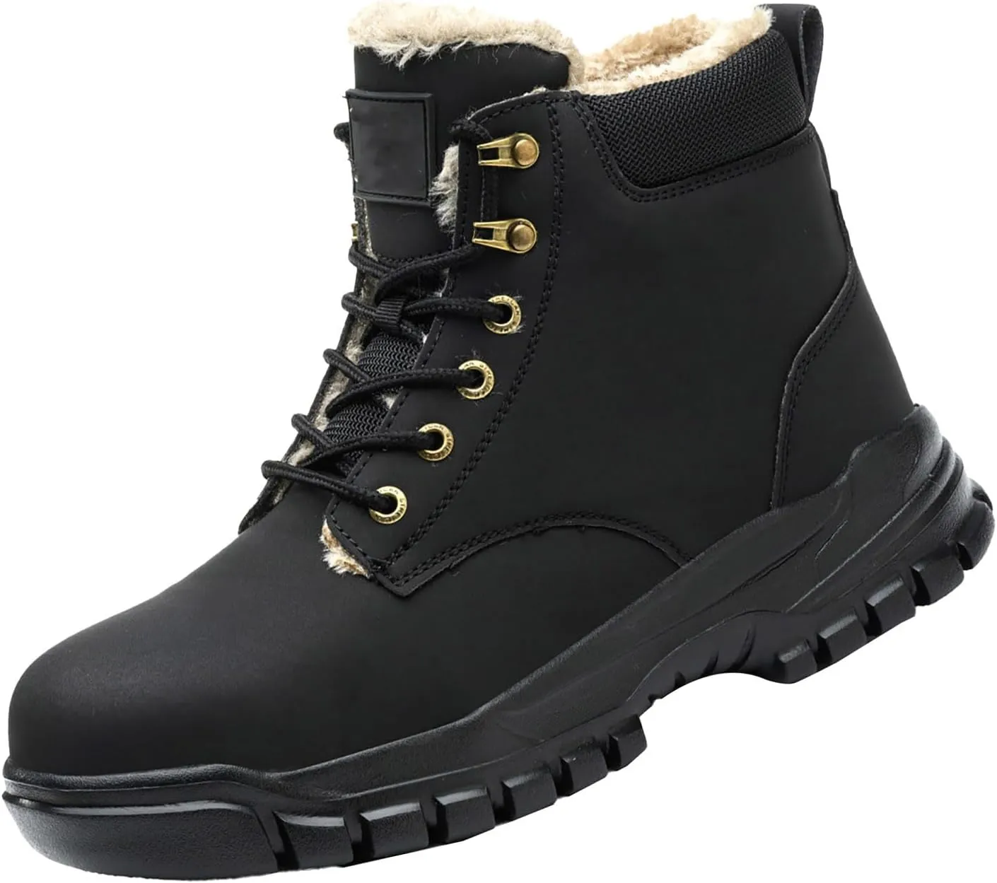 Men's Work Boots Soft Toe Hiking Sneakers Fur Lined Ankle Boot Womens Working Shoes Winter Winter Backpacking Snow Botas Warm Water Hike Grounded Footwear