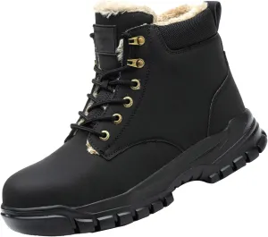 Men's Work Boots Soft Toe Hiking Sneakers Fur Lined Ankle Boot Womens Working Shoes Winter Winter Backpacking Snow Botas Warm Water Hike Grounded Footwear