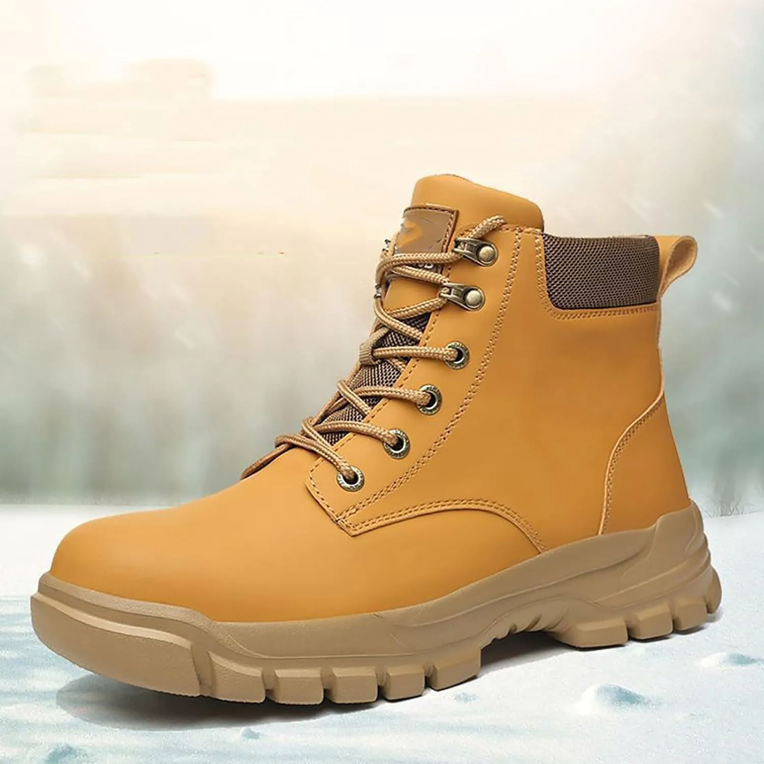 Men's Work Boots Soft Toe Hiking Sneakers Fur Lined Ankle Boot Womens Working Shoes Winter Winter Backpacking Snow Botas Warm Water Hike Grounded Footwear