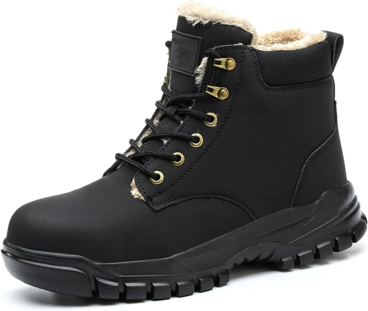 Men's Work Boots Soft Toe Hiking Sneakers Fur Lined Ankle Boot Womens Working Shoes Winter Winter Backpacking Snow Botas Warm Water Hike Grounded Footwear