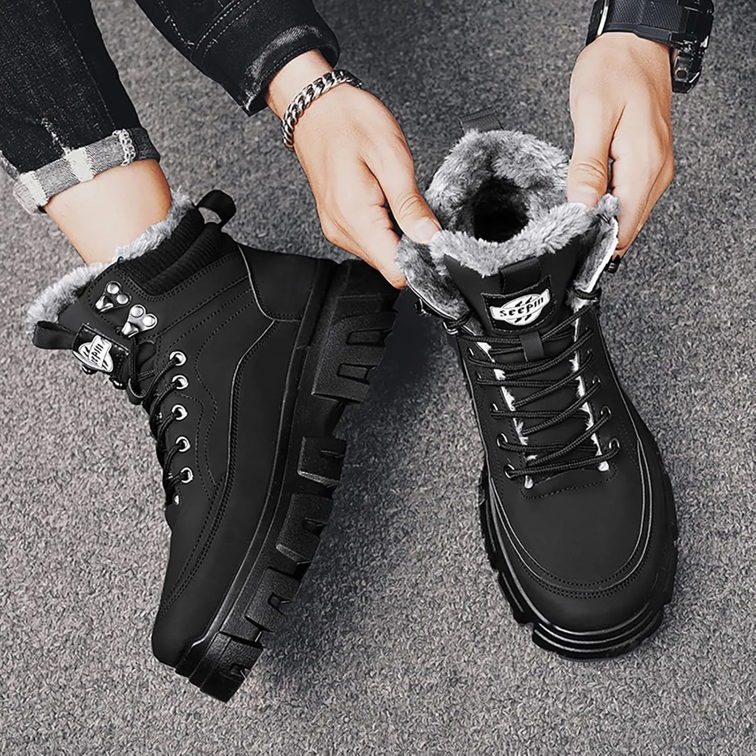 Mens Work Boots Steel Toe Hiking Sneakers Ankle Booties Women Working Shoes Steel Toe Platform Shoes Composite Toe Botas Hike Grounded Footwear