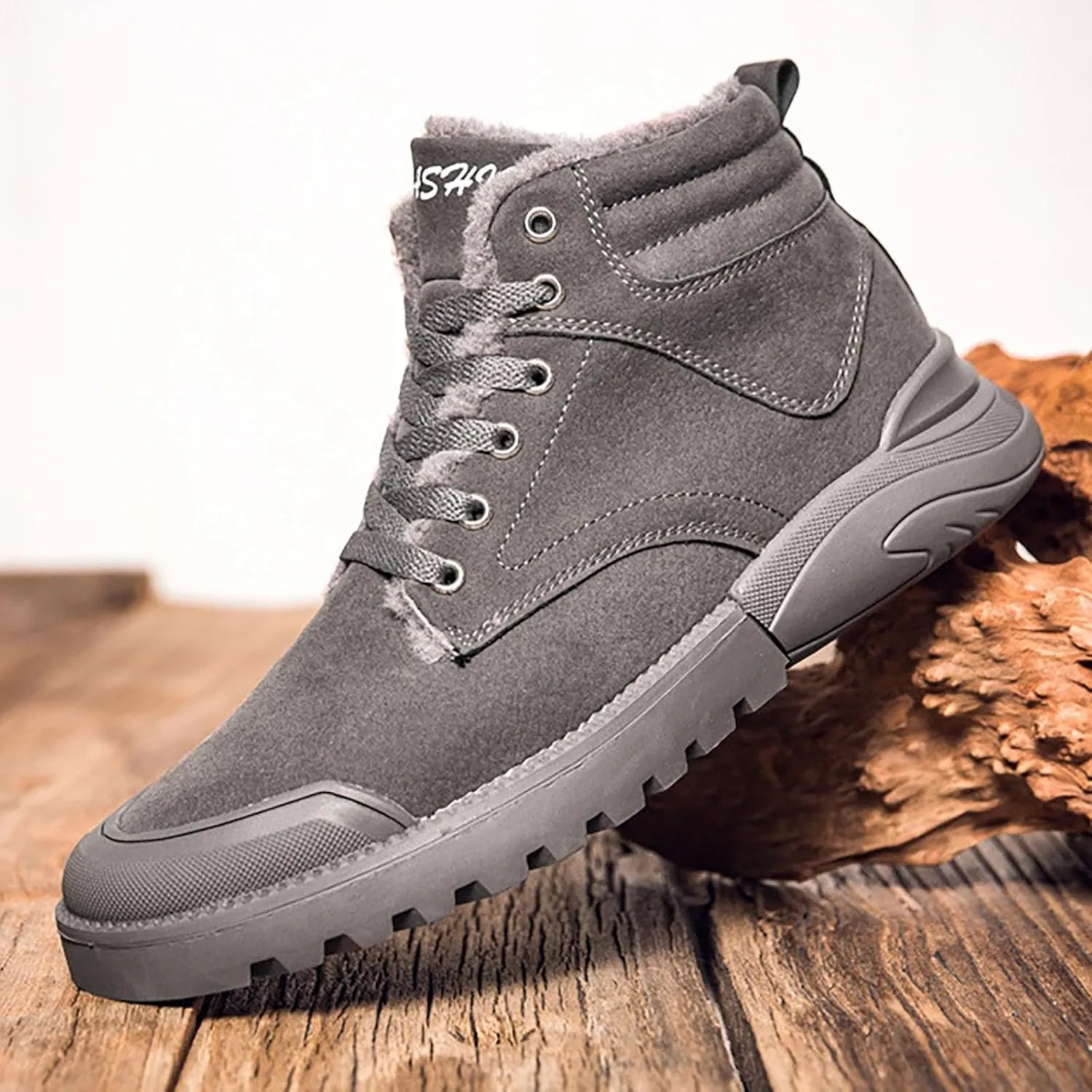 Men's Work Boots Steel Toe Hiking Sneakers Fur Lined Ankle Boot Safety Shoes for Women Insulated Waterproof Platform Shoes Work Hike Grounded Footwear