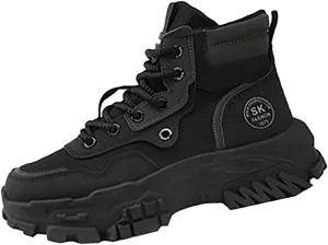 Mens Work Boots Waterproof Hiking Sneakers Warm Fur Lined Safety Toe Shoes for Women Food Service Waterproof Outdoor Shoes Lightweight Anti Slip Hike Grounded Footwear