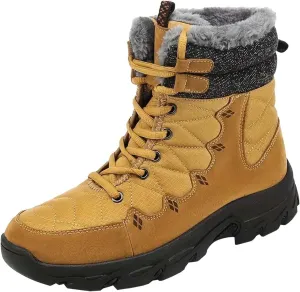 Mens Work Boots Wide Width Hiking Sneakers Fur Lined Ankle Boot Working Shoes for Women Steel Toe Waterproof Outdoor Shoes Lightweight Hike Grounded Footwear