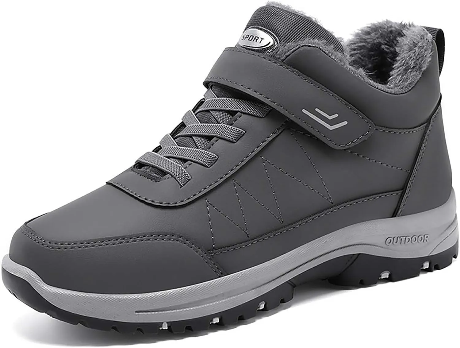 Mens Work Boots Wide Width Hiking Sneakers Fur Lined Ankle Boot Working Shoes for Women Steel Toe Waterproof Outdoor Shoes Lightweight Hike Grounded Footwear