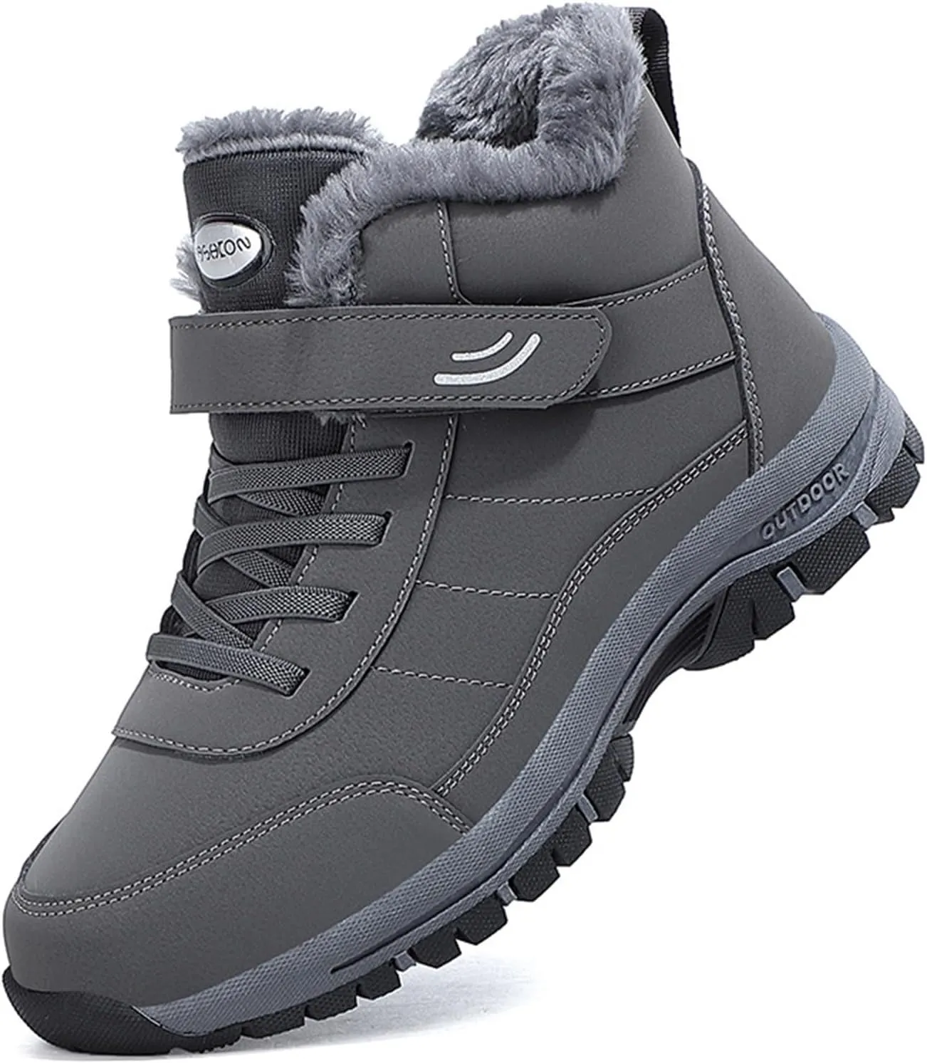 Men's Work Boots Wide Width Hiking Sneakers Warm Fur Lined Women's Safety Toe Shoes Non-Slip Winter Outdoor Botas Waterproof Non Slip Hike Grounded Footwear