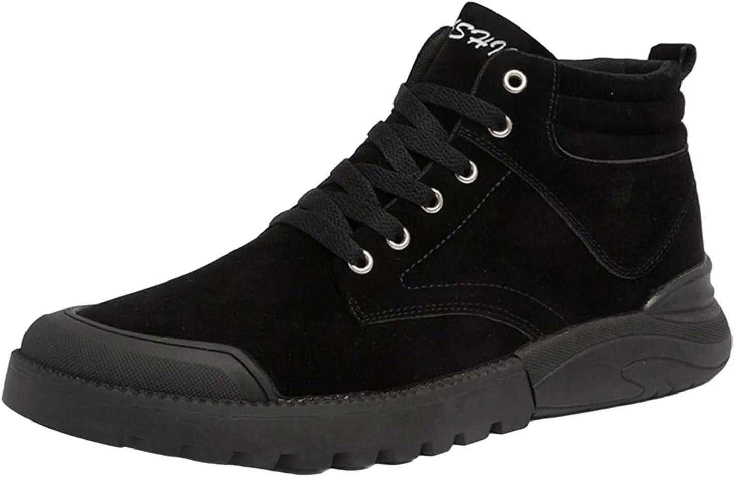 Men's Work Boots Wide Width Hiking Sneakers Warm Fur Lined Women's Working Shoes Nonslip Lightweight Outdoor Botas Mid Ankle Work Casual Hike Grounded Footwear