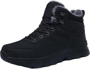 Men's Work Boots with Zipper Hiking Sneakers Fur Lined Ankle Boot Womens Safety Shoes Nonslip Wide Outdoor Shoes Slip on Loafers Hike Grounded Footwear