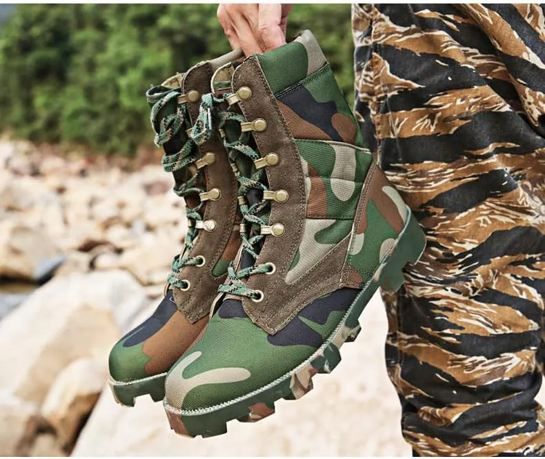 Men's/Women's Outdoor Hiking Boots High Top Breathable Jungle Military Boots Desert Jungle Off-road Training