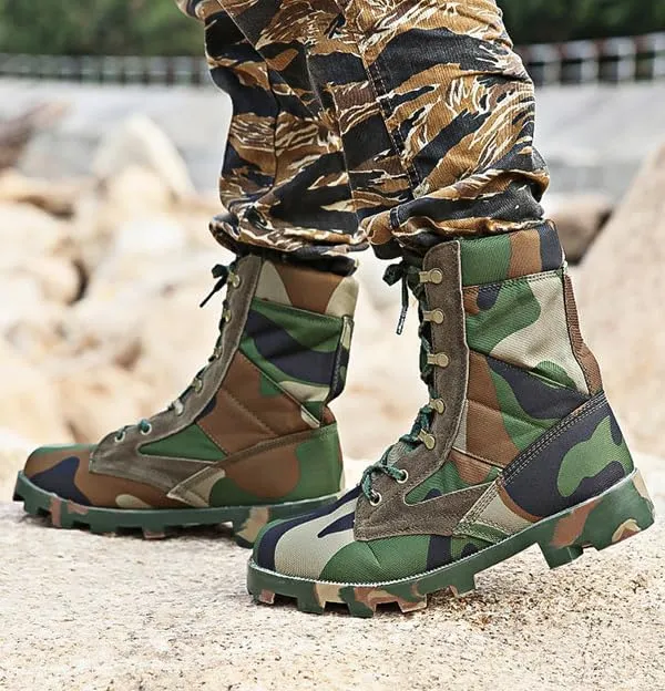 Men's/Women's Outdoor Hiking Boots High Top Breathable Jungle Military Boots Desert Jungle Off-road Training