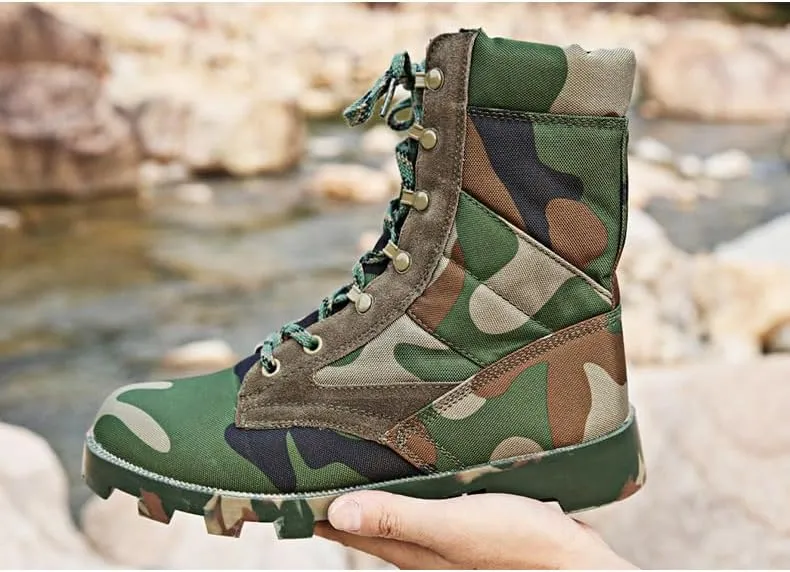 Men's/Women's Outdoor Hiking Boots High Top Breathable Jungle Military Boots Desert Jungle Off-road Training