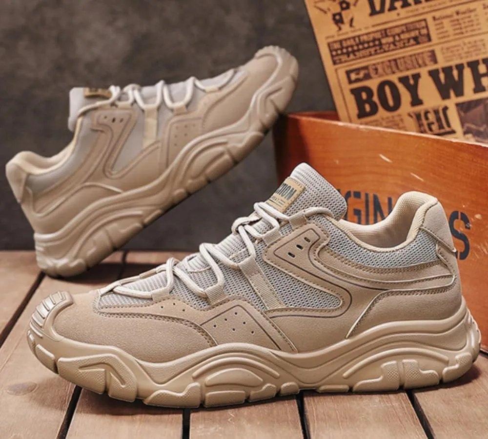 Mesh Color Block Breathable Thick-Soled Cushion Sneakers Running Shoes for Men Slip on Shoes Tennis Shoes