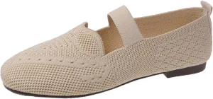 Mesh Knit Ballet Flat Shoes for Women, Classic Round Toe Flats Foldable, Walking Dress Shoes, Slip on Loafers Flats