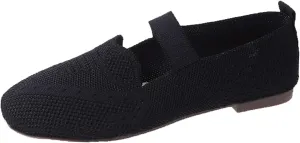 Mesh Knit Ballet Flat Shoes for Women, Walking Dress Shoes, Slip on Loafers Flats Classic Round Head Flats Foldable
