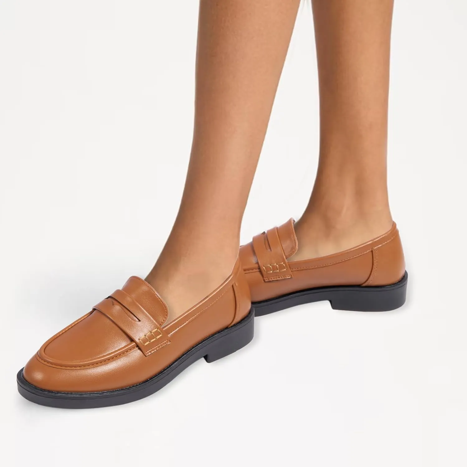 MUSSHOE Penny Loafers for Women Classic Casual Shoes Comfort Womens Slip-ons Business Lightweight Work Flats
