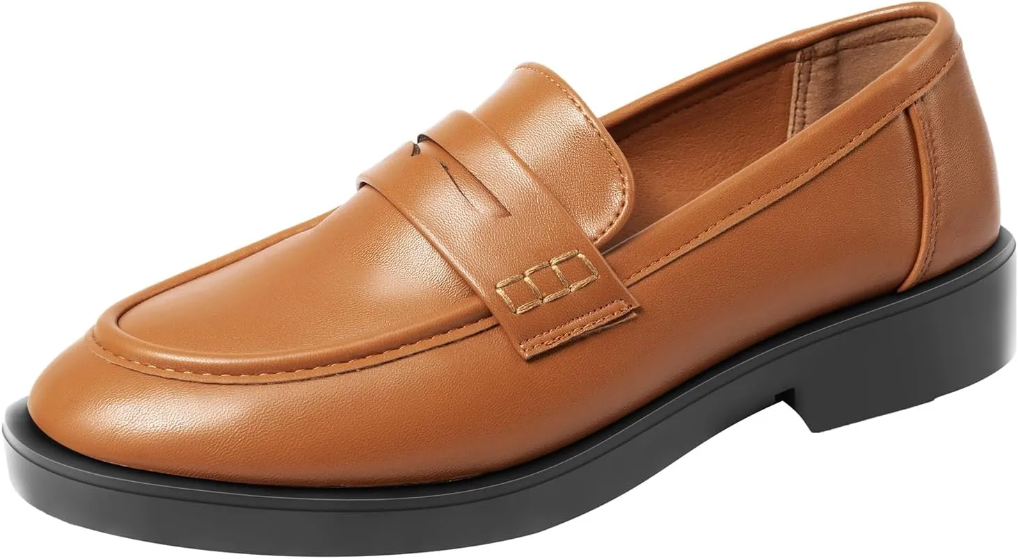 MUSSHOE Penny Loafers for Women Classic Casual Shoes Comfort Womens Slip-ons Business Lightweight Work Flats