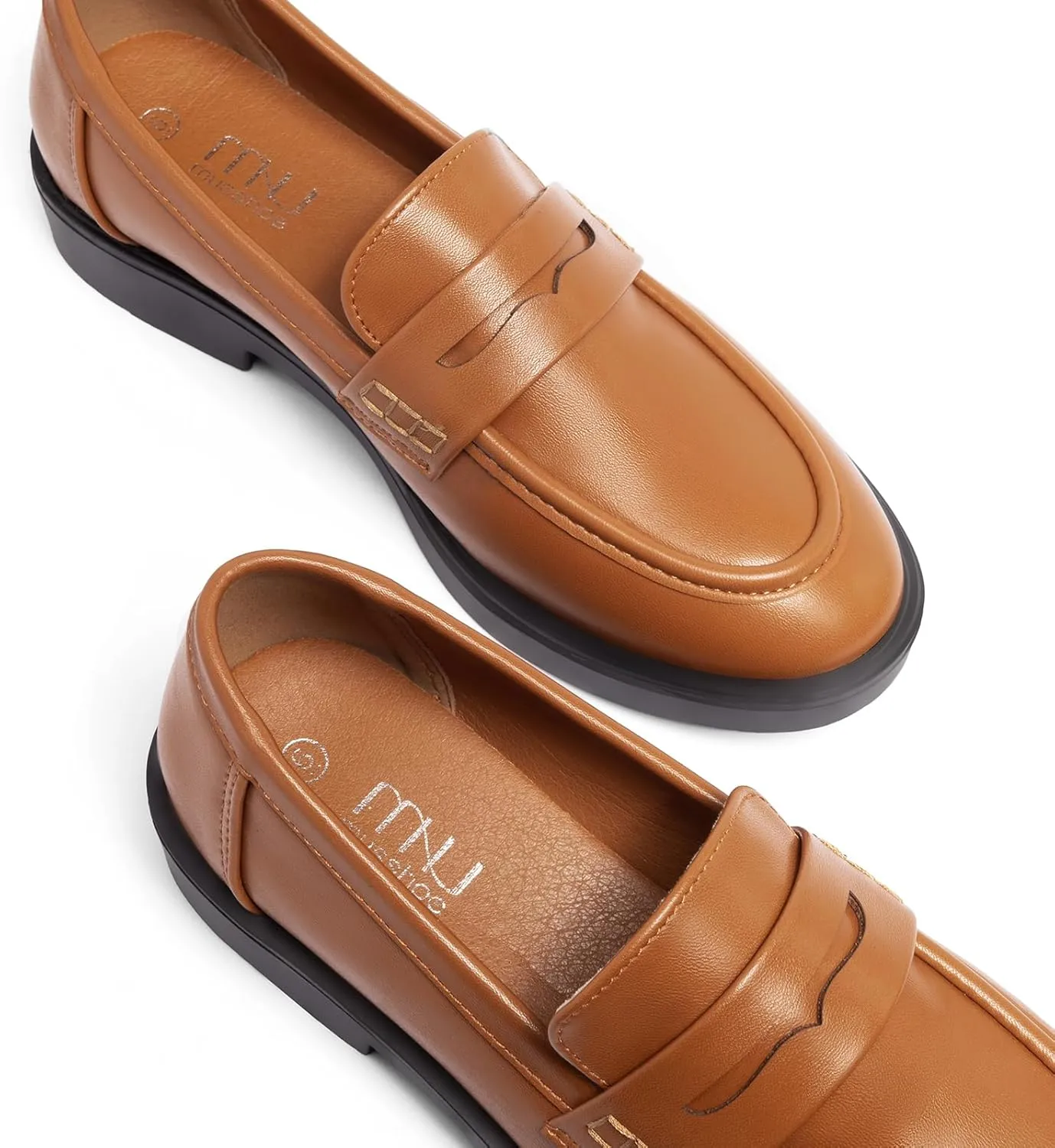 MUSSHOE Penny Loafers for Women Classic Casual Shoes Comfort Womens Slip-ons Business Lightweight Work Flats