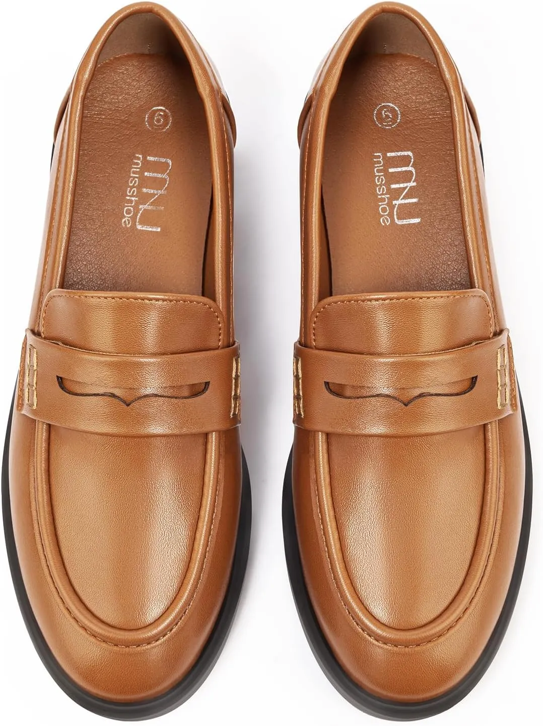 MUSSHOE Penny Loafers for Women Classic Casual Shoes Comfort Womens Slip-ons Business Lightweight Work Flats