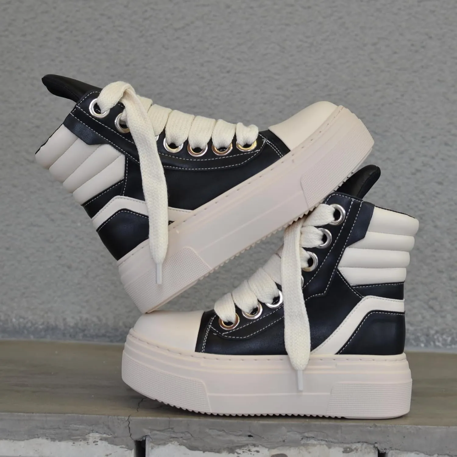 New Street Style Round Toe Thick Sole Platform Chunky Heels Men Women Sneakers Zipper Fashion Unisex Punk Casual Skateboard Shoes