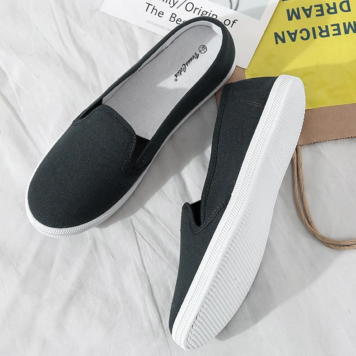 Non Slip Work Shoes Women Cute Women Loafers Round Toe Slip On CasualComfortable and Soft Lightweight Christmas Dress Shoes for Women Boat Shoes Men