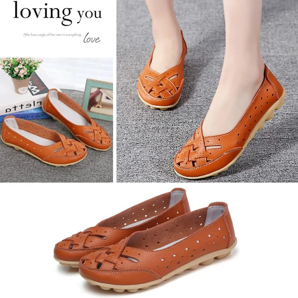 Orthopedic Loafers in Breathable Leather,Orthopedic Loafers for Women,Owlkay Shoes for Women Slip Ons