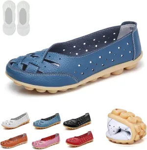 Orthopedic Loafers in Breathable Leather,Orthopedic Loafers for Women,Owlkay Shoes for Women Slip Ons