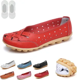 Orthopedic Loafers in Breathable Leather,Orthopedic Loafers for Women,Owlkay Shoes for Women Slip Ons