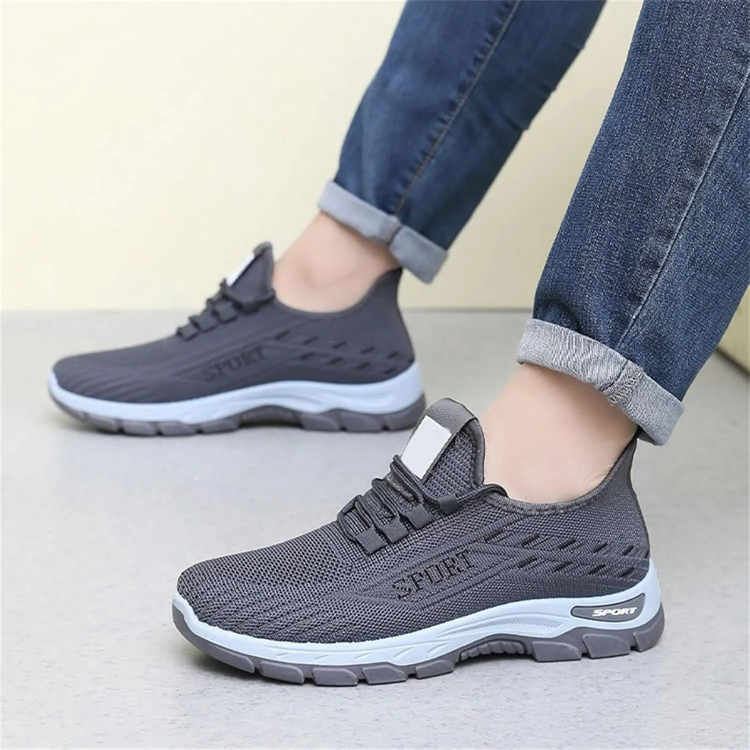 Orthopedic Shoes Arch Support Wide Toe Box Sneakers Slip On Mesh Breathable Walking Sneakers Non-Slip Gym Tennis Athletic Workout Trainer Comfortable Diabetes Shoes