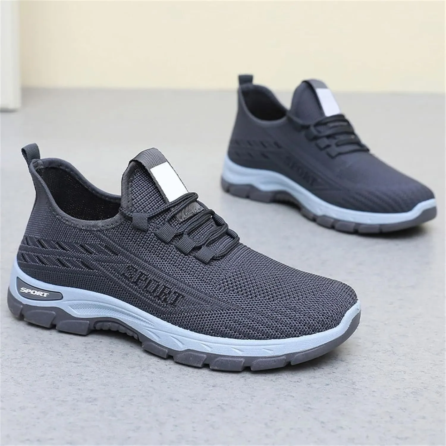 Orthopedic Shoes Arch Support Wide Toe Box Sneakers Slip On Mesh Breathable Walking Sneakers Non-Slip Gym Tennis Athletic Workout Trainer Comfortable Diabetes Shoes