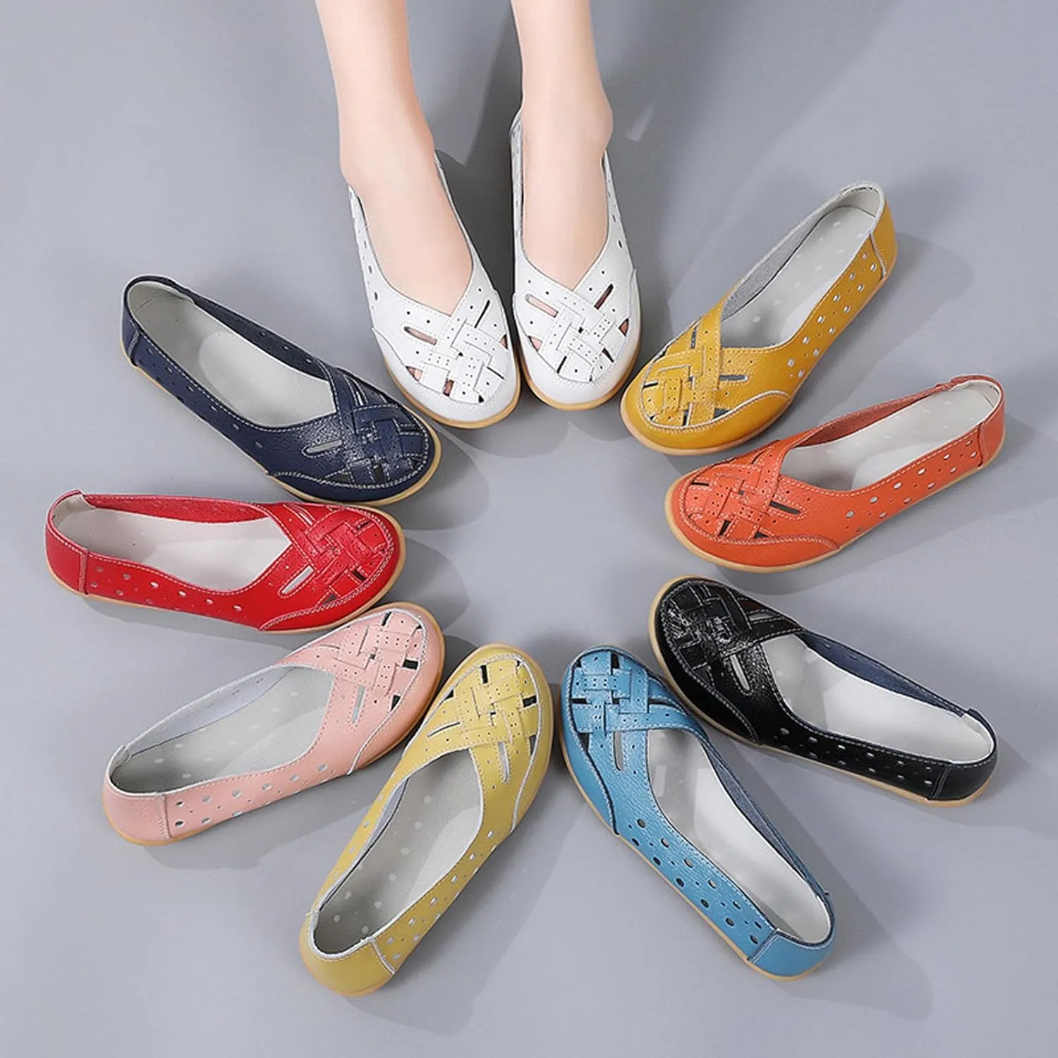 Orthopedic Shoes for Women - Orthopedic Loafers in Breathable Leather, Jaliane Orthopedic Shoes