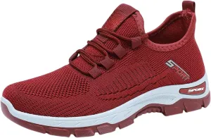 Orthopedic Sneakers for Women Summer Comfortable Slip On Soft Sole Walking Shoes Lightweight Breathable Mesh Color Block Workout Tennis Shoes with Arch Support