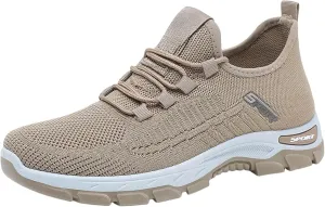 Orthopedic Sneakers for Women Summer Comfortable Slip On Soft Sole Walking Shoes Lightweight Breathable Mesh Color Block Workout Tennis Shoes with Arch Support
