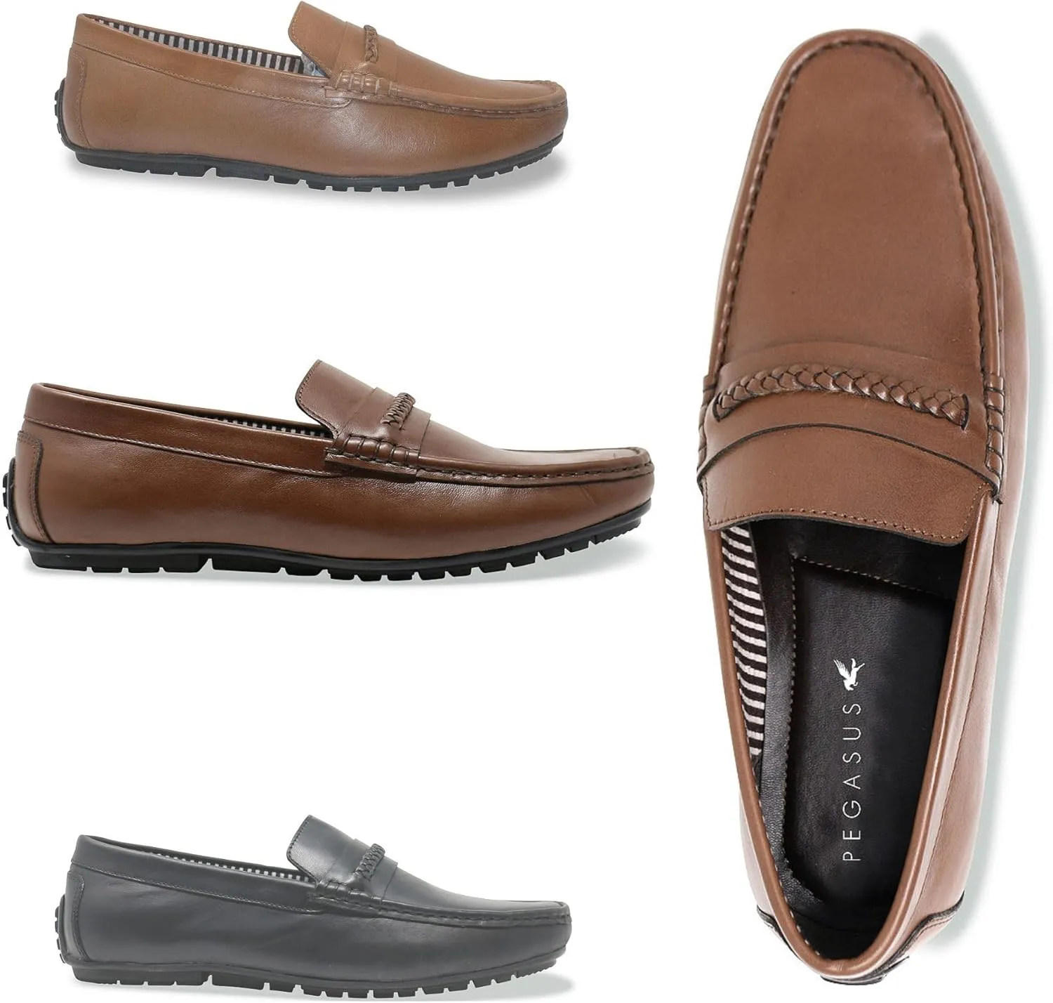 Pegasus Men's Leather Wide Fit Drive Shoe