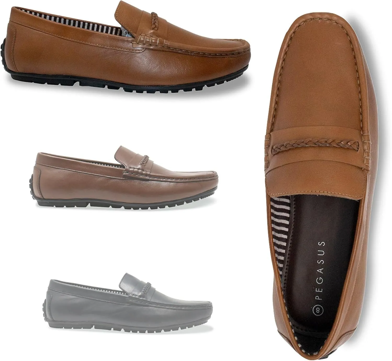 Pegasus Men's Leather Wide Fit Drive Shoe