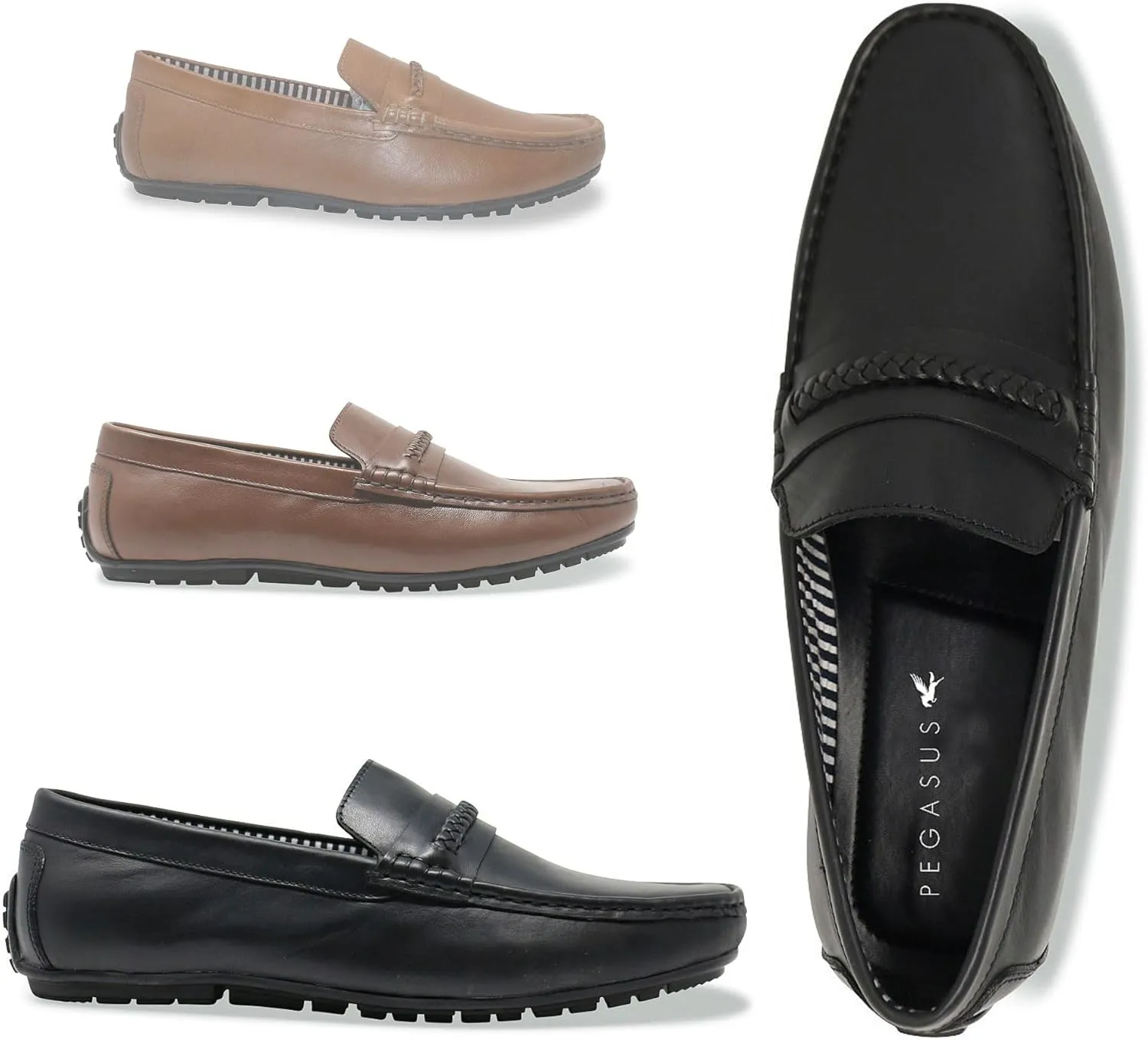 Pegasus Men's Leather Wide Fit Drive Shoe