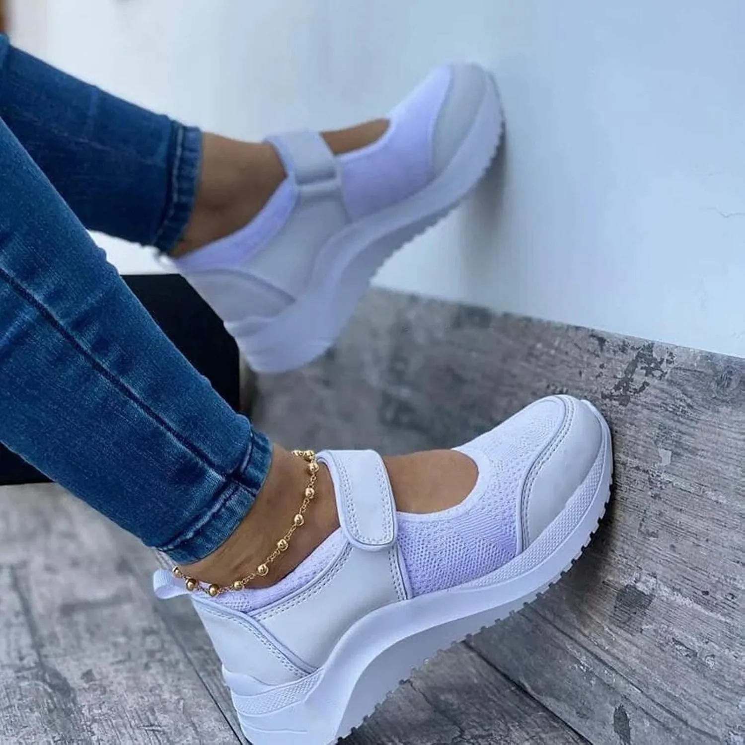 Platform High Top Sneakers for Women Fashion Walking Shoes Women Arch Support 11w Shoes for Women Black White Sneakers for Women Wide Fit Zapatos Antiderrapantes para Mujer Trabajo Cocina