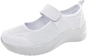 Platform High Top Sneakers for Women Fashion Walking Shoes Women Arch Support 11w Shoes for Women Black White Sneakers for Women Wide Fit Zapatos Antiderrapantes para Mujer Trabajo Cocina