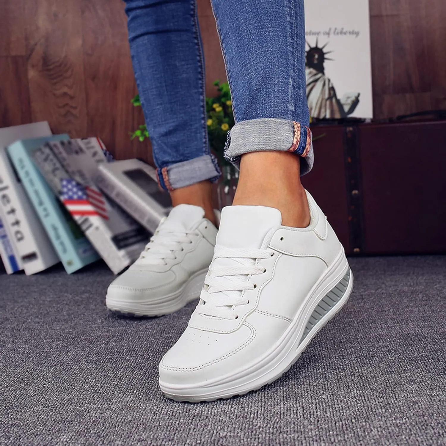 Platform Sneakers for Women Fashion Glitter Women Orthopedic Sneakers Soft Sole Black Slip On Shoes Women Dressy Wide Lightweight Sneakers for Women Size 8 Wide Women's Hiking Shoes Size 5