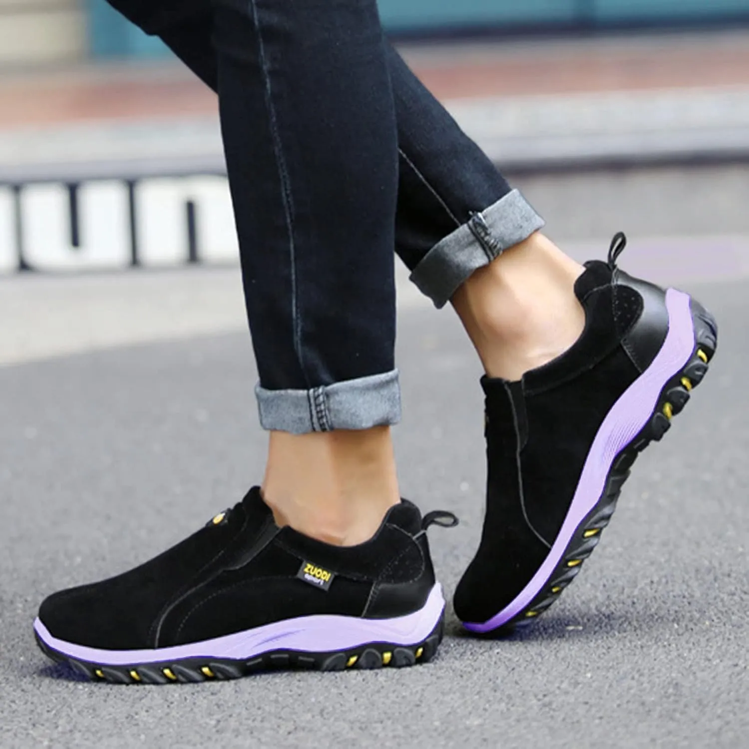Platform Sneakers for Women Wide Width Slip On Walking Shoes with Arch Support Women Slip On Shoes Wide Feet Women's Fashion Sneakers Red Zapatos Sin Cordones para Mujer Verde Militar