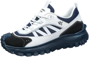 Plus Size Men's Trendy Street Style Low Top Skateboard Shoes, Comfy Non Slip Up Durable Sneakers for Outdoor Activities