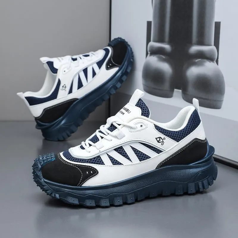 Plus Size Men's Trendy Street Style Low Top Skateboard Shoes, Comfy Non Slip Up Durable Sneakers for Outdoor Activities