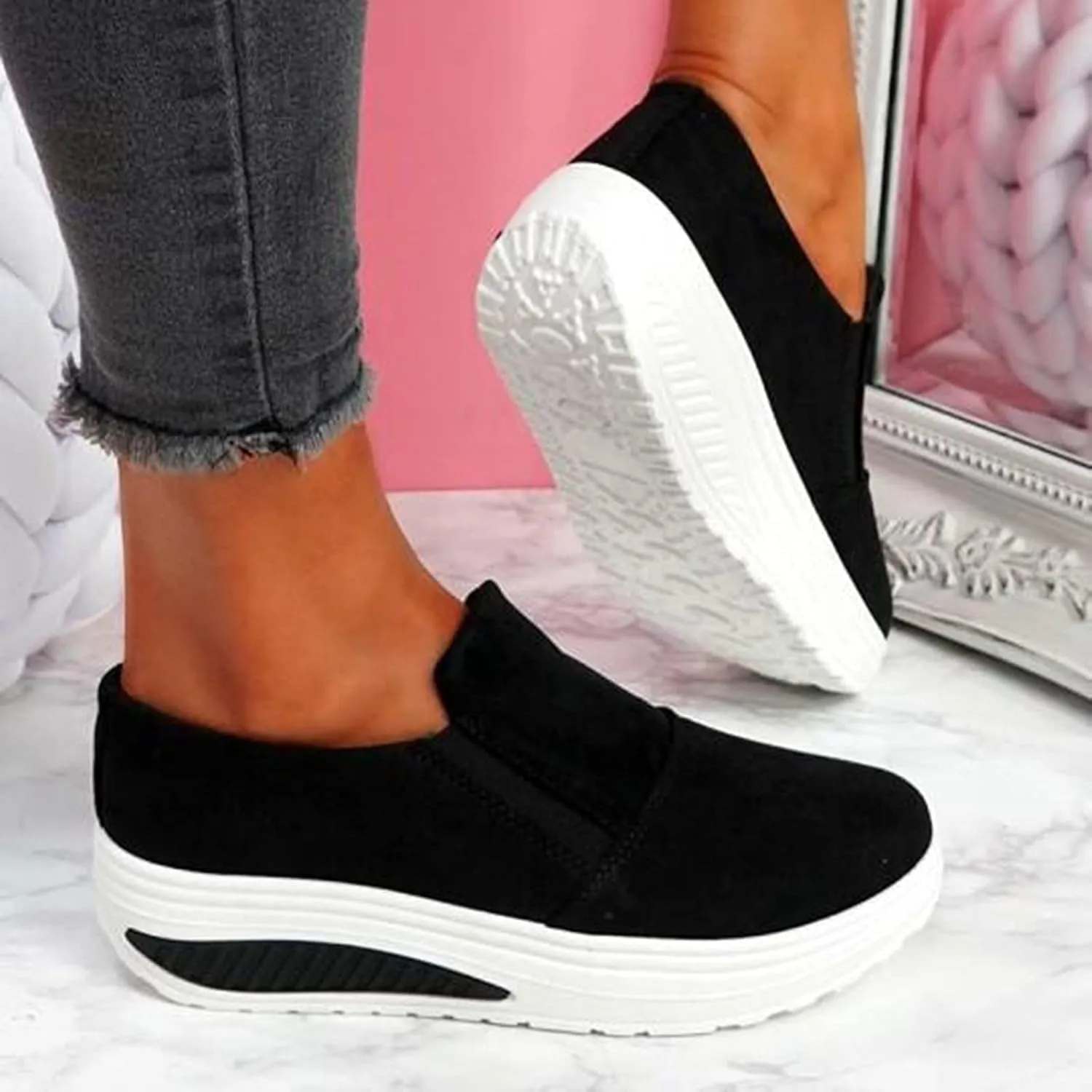 Running Shoes for Women Wide Fit Orthopedic Walking Shoes Platform Sneakers for Women Womens Shoes Casual Fall Sneakers Womens Platform Sneakers Fashion Women Orthopedic Sneakers Wide